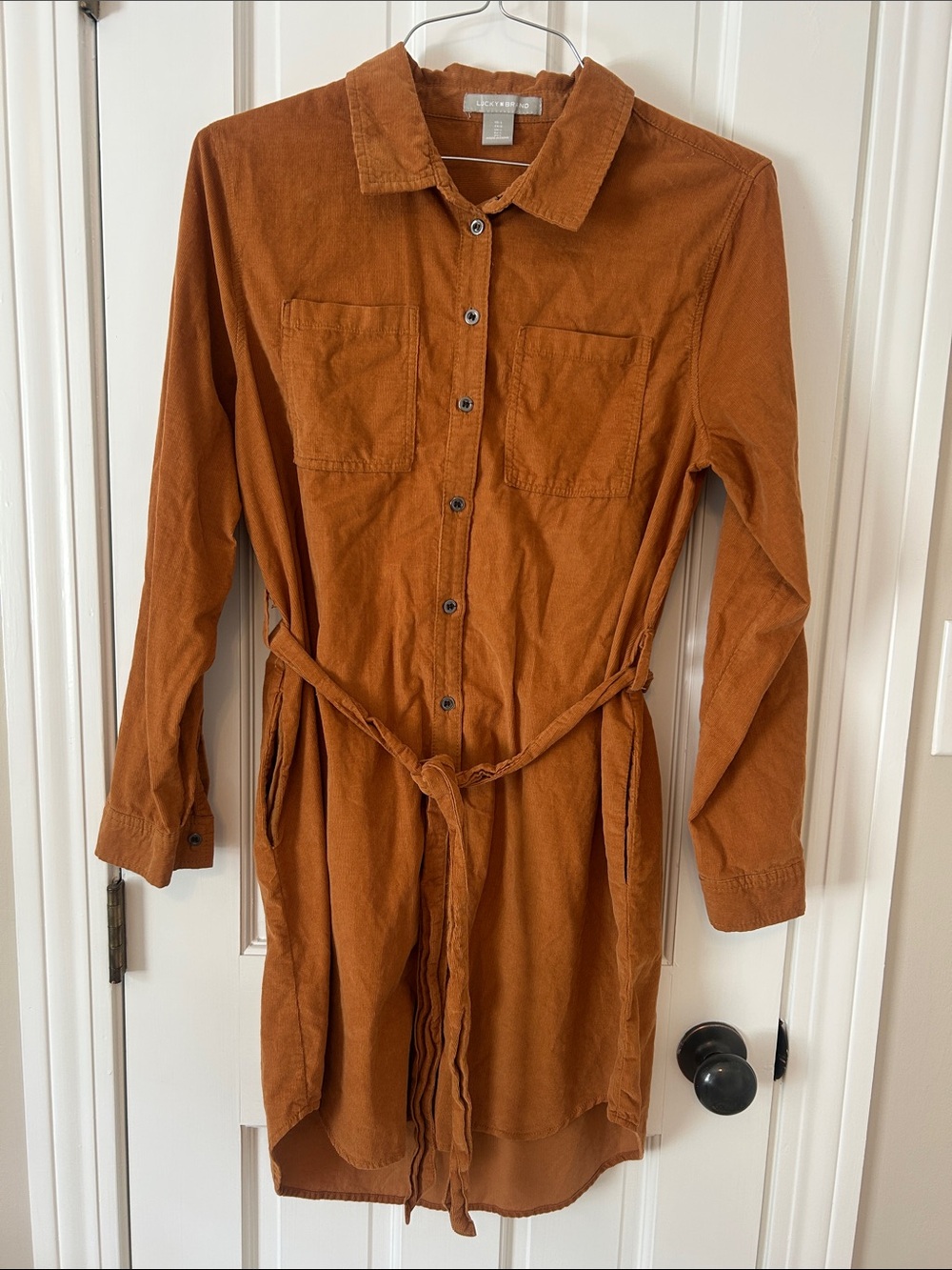 Lucky Brand Rust Corduroy Shirt Dress
